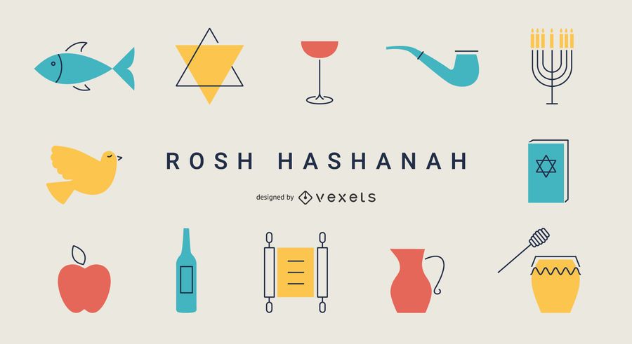 Rosch Haschana flache Elemente Rosch Haschana flache Elemente