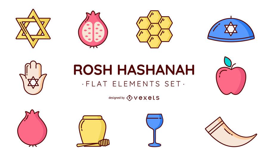 Rosh Hashanah vector set Rosh Hashanah vector set