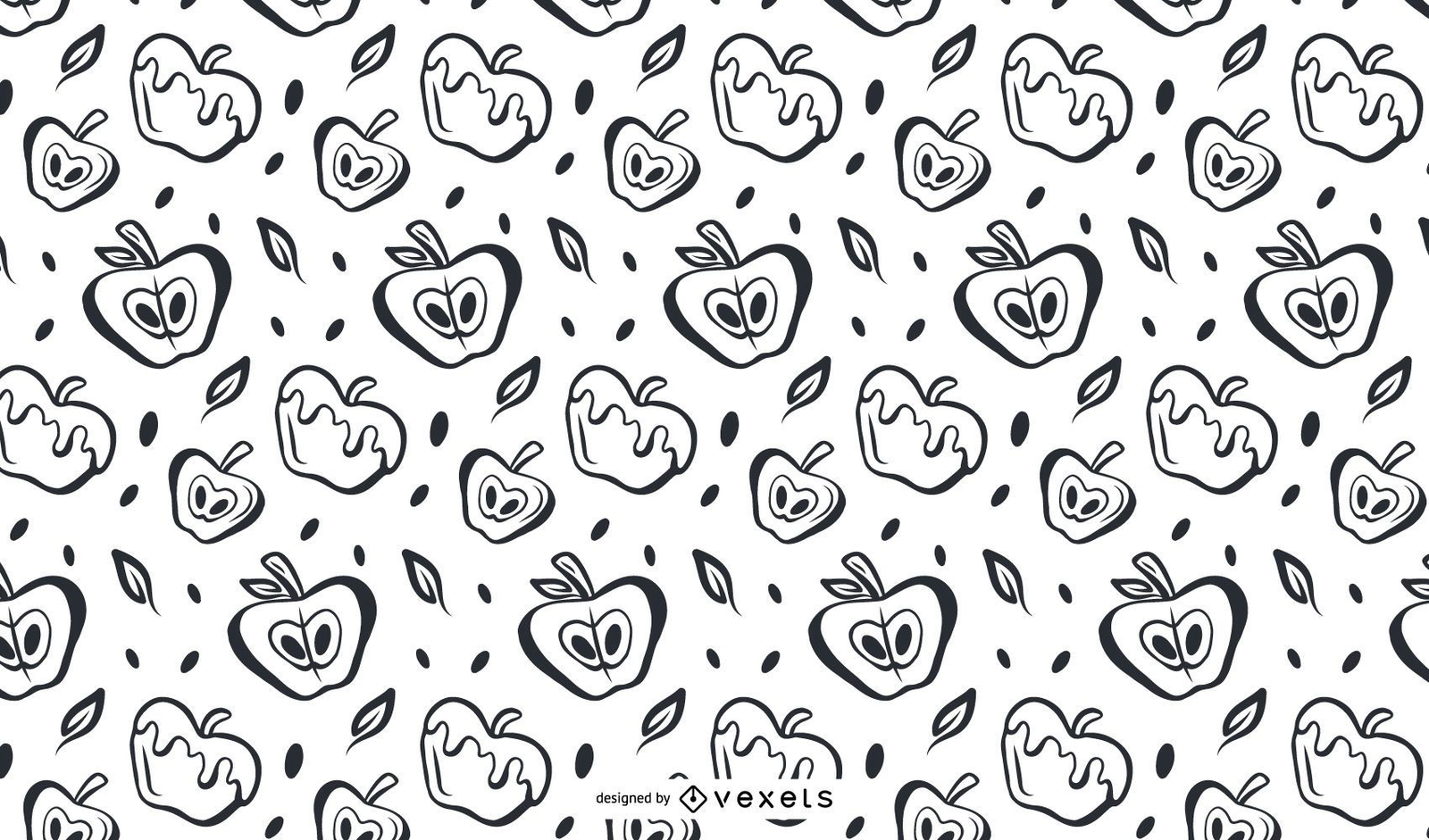 Hand drawn apples pattern design