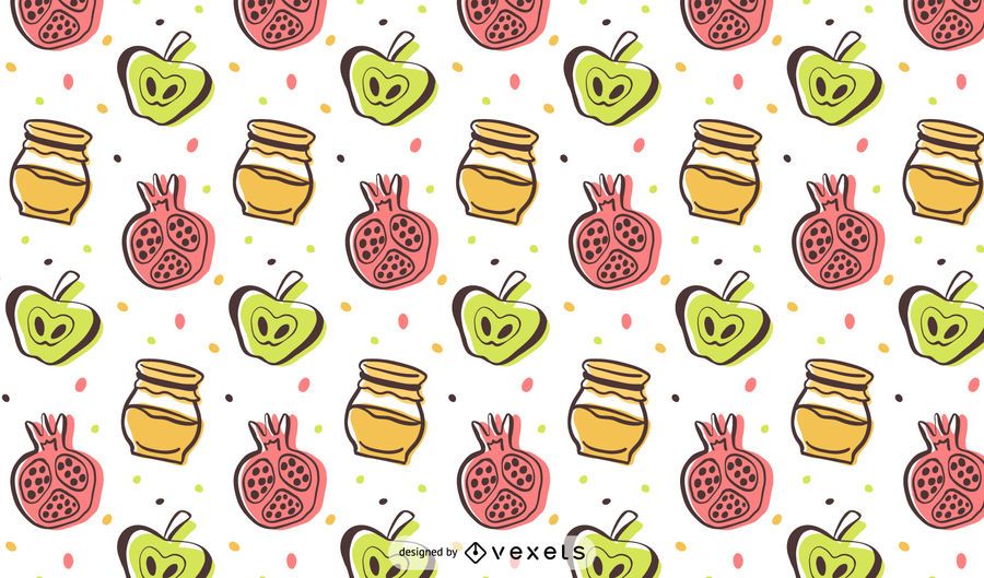 Rosh Hashanah buntes Muster Rosh Hashanah buntes Muster