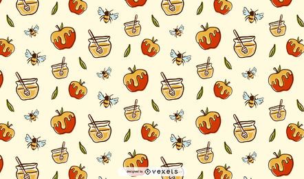 Äpfel und Honigmusterdesign Äpfel und Honigmusterdesign