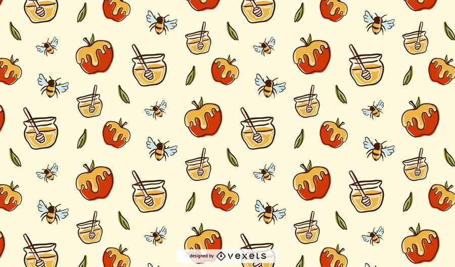 Apples and honey pattern design Apples and honey pattern design