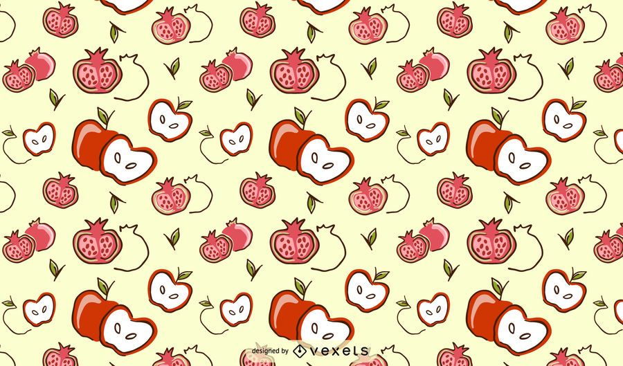 Diseño de patrón de granada de manzana Diseño de patrón de granada de manzana