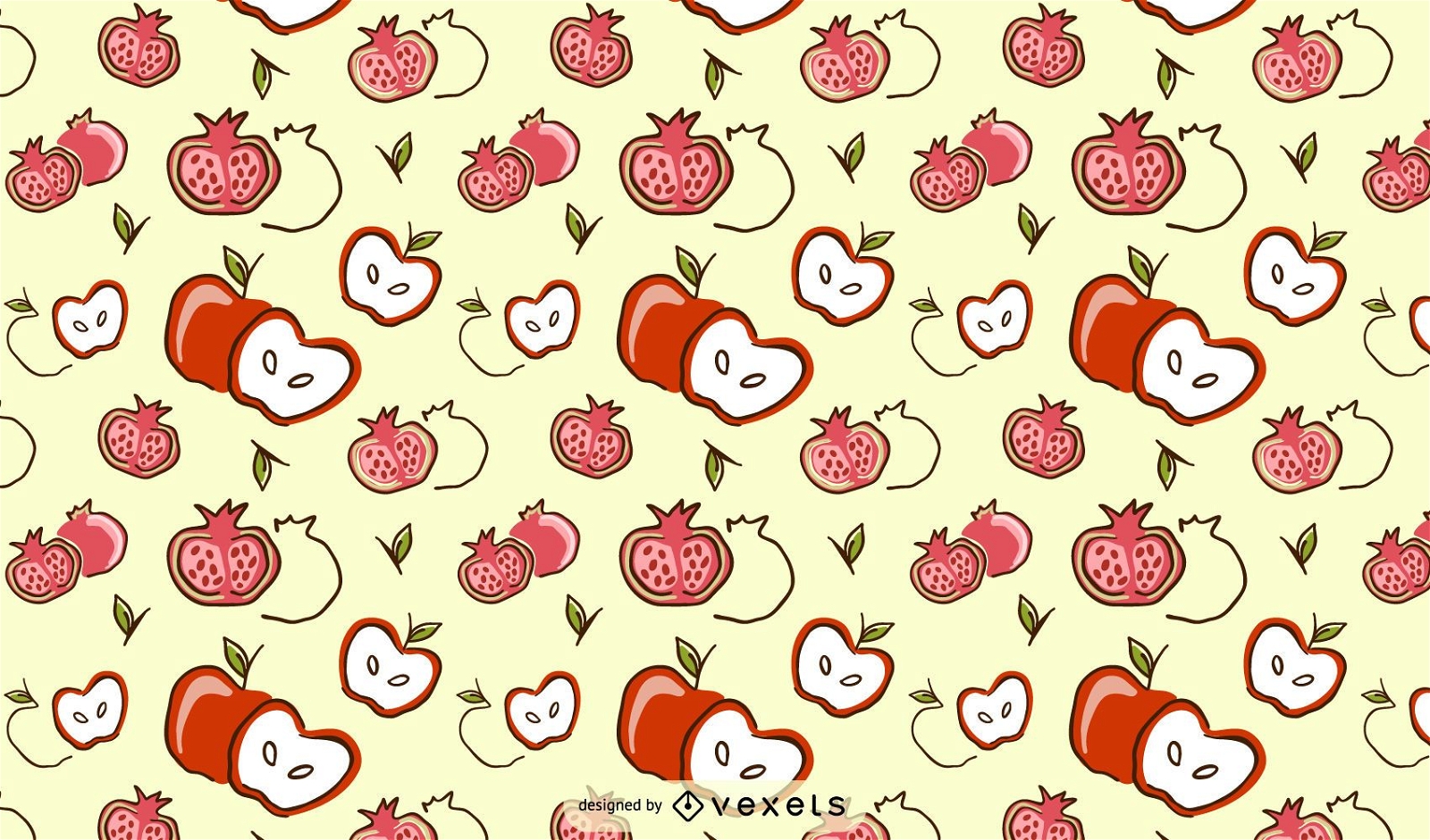 Apple Granatapfel Muster Design