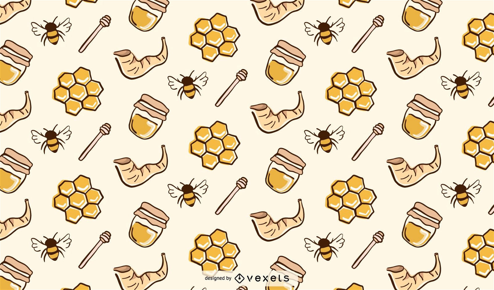 Rosh hashanah honey pattern