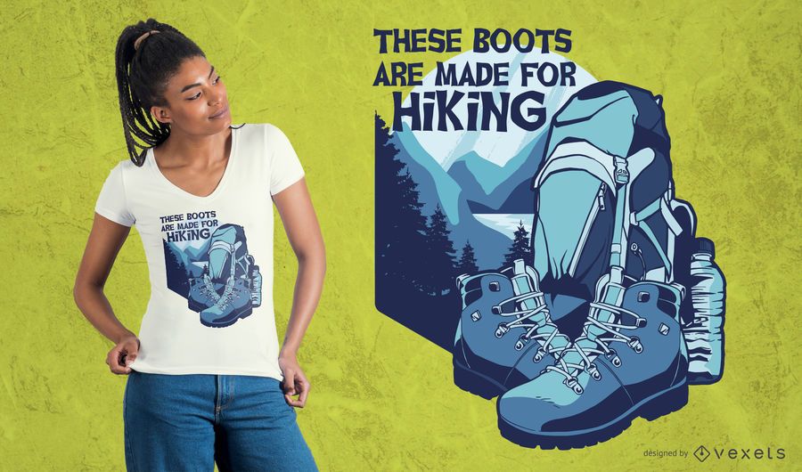 Botas para senderismo diseño de camiseta Botas para senderismo diseño de camiseta