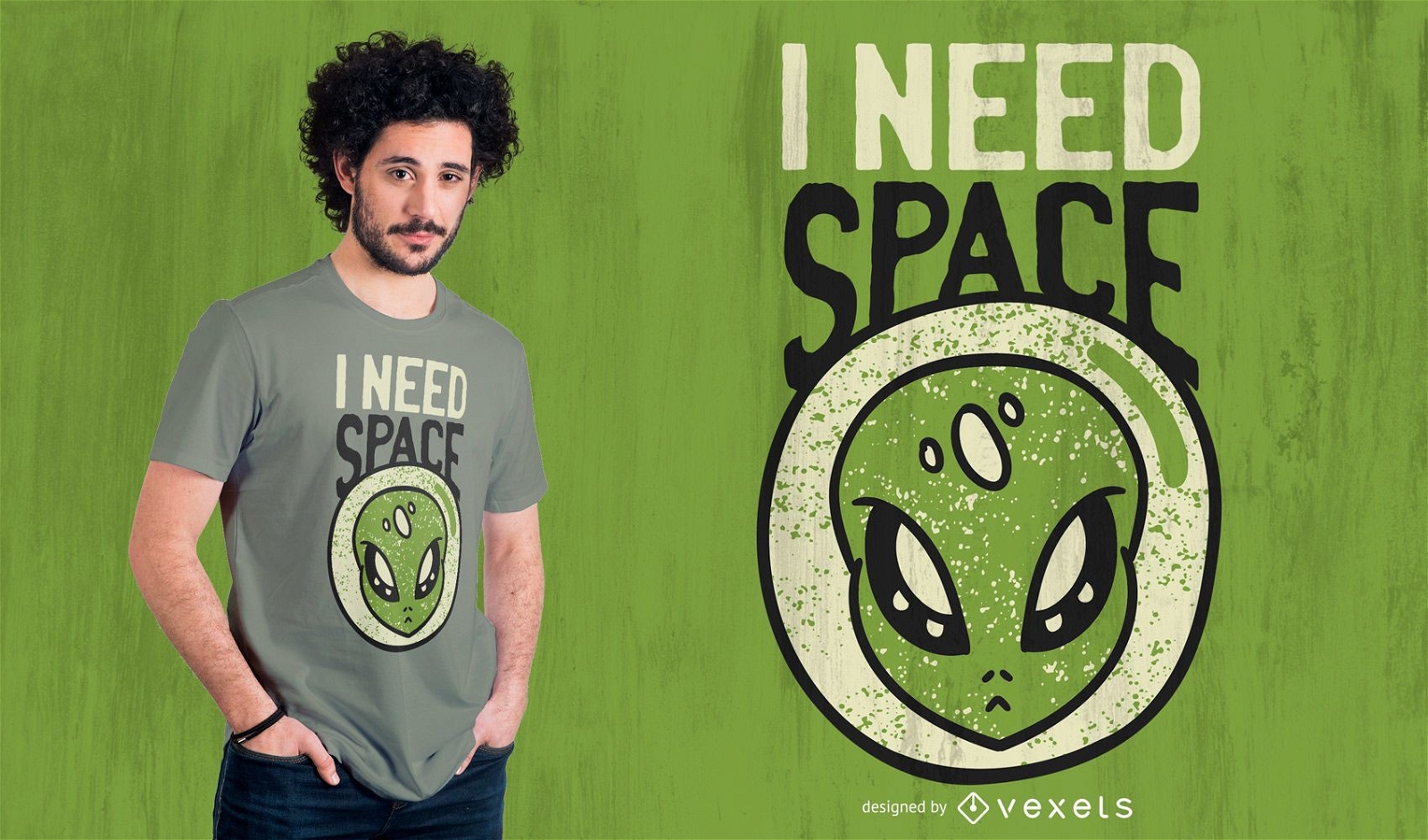 Necesito dise?o de camiseta alien?gena espacial