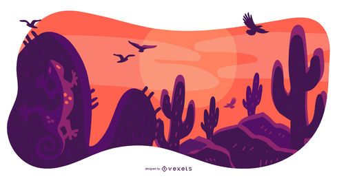 Desert Landscape Nature Composition Design Desert Landscape Nature Composition Design