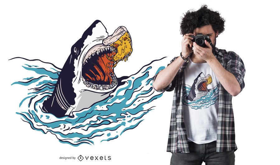 Shark pizza t-shirt design Shark pizza t-shirt design