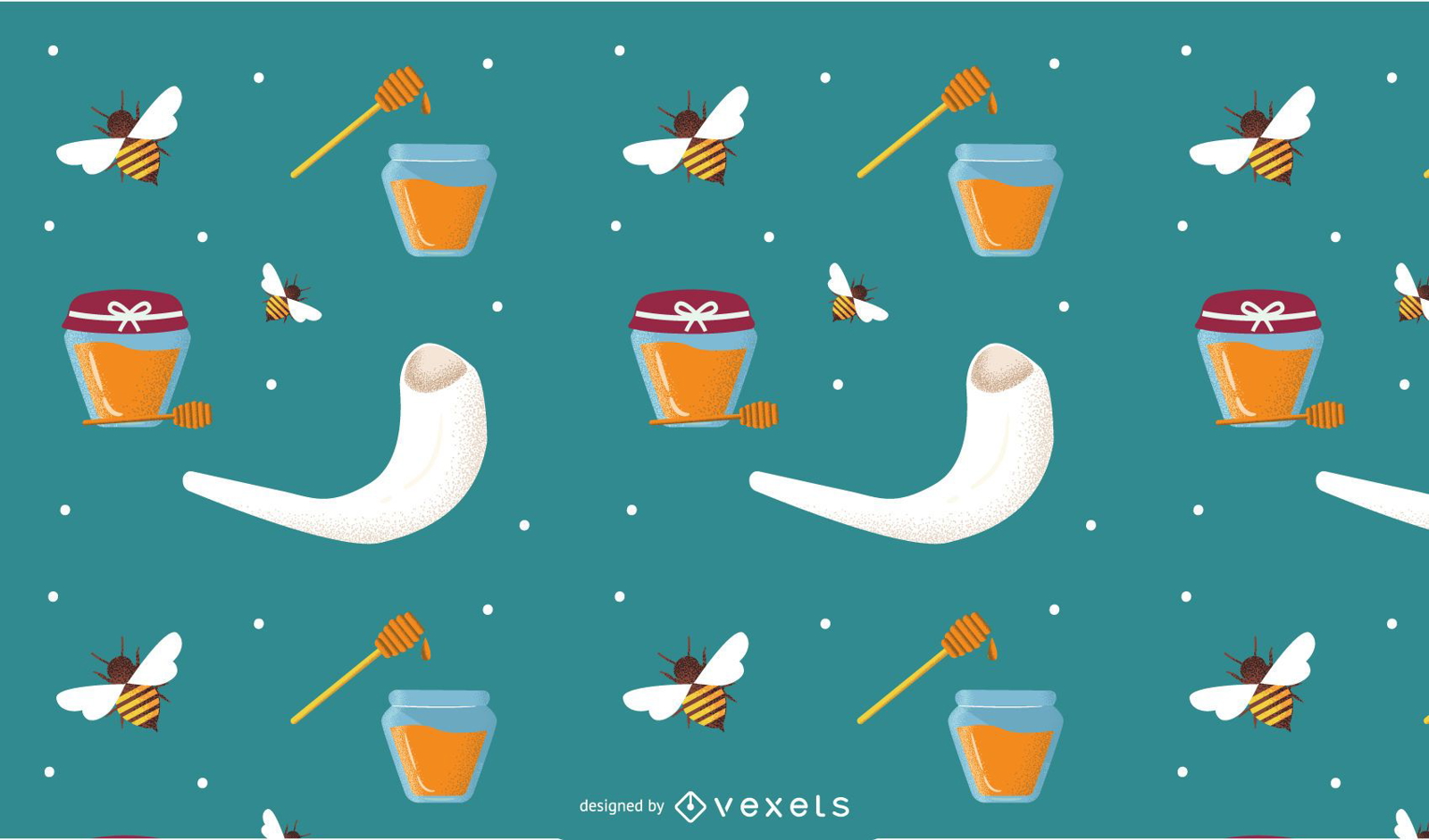 Rosh Hashanah Elements Pattern Design Vector Download 2660