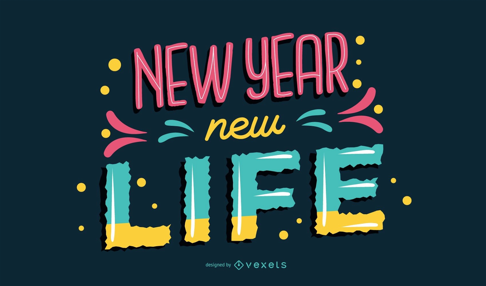 New Year Lettering Vector Design