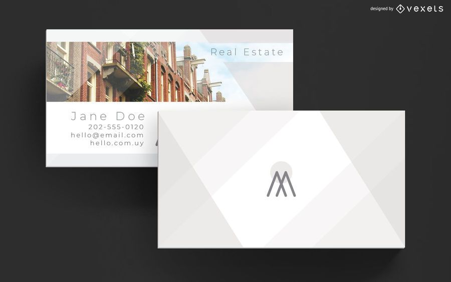 Plantilla de tarjeta de visita elegante inmobiliaria Plantilla de tarjeta de visita elegante inmobiliaria