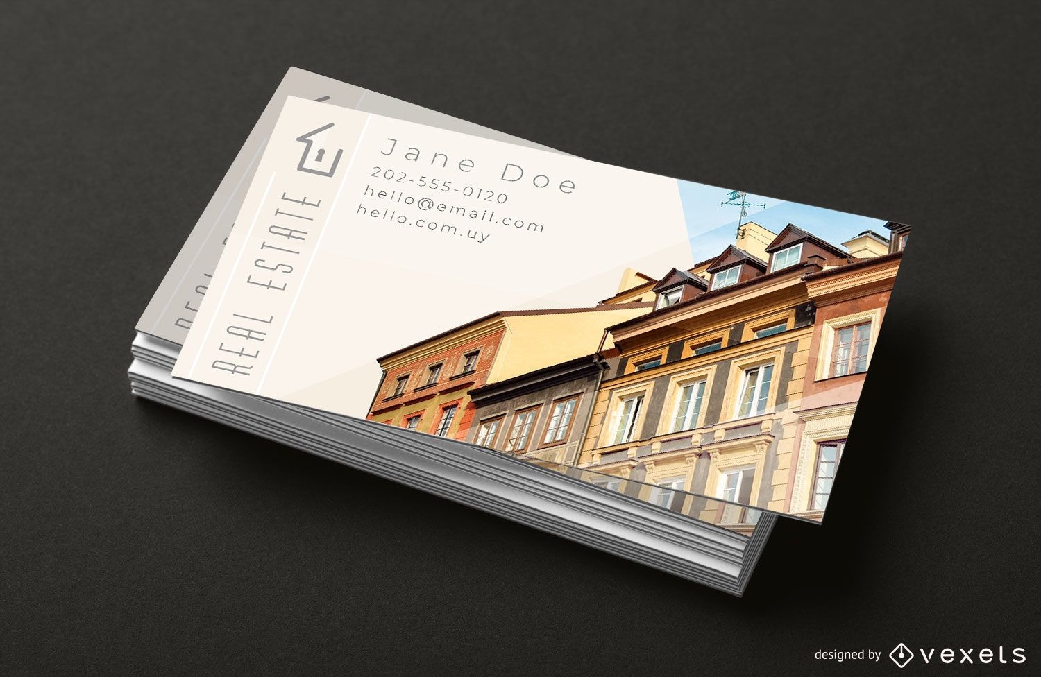 Real Estate Business Card Stack Template