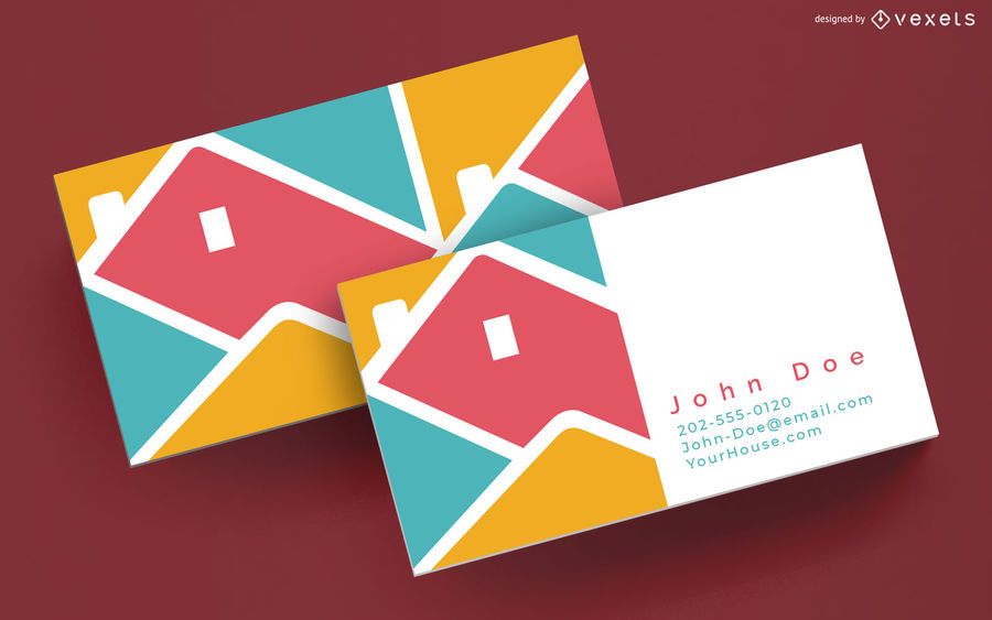 Plantilla de tarjeta de visita colorida casa Plantilla de tarjeta de visita colorida casa