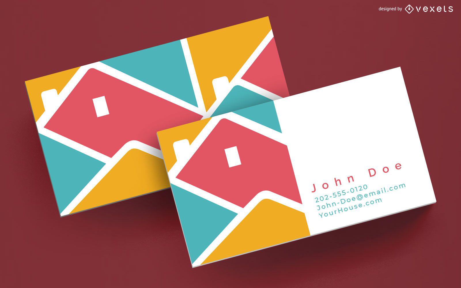 Colorful house business card template