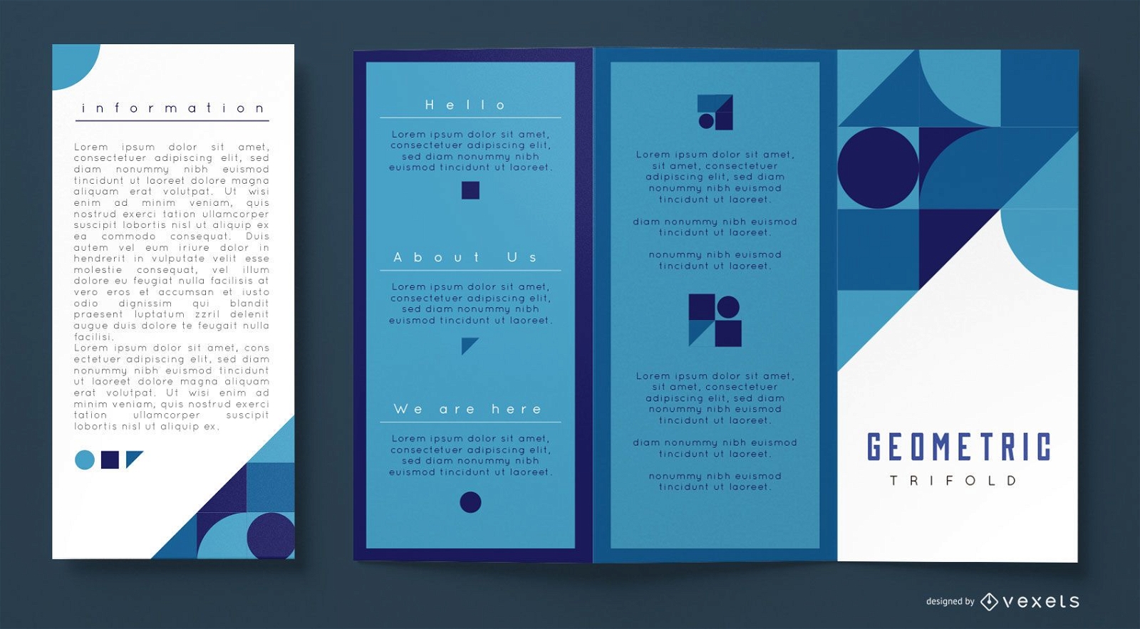 Blue geometric business brochure template