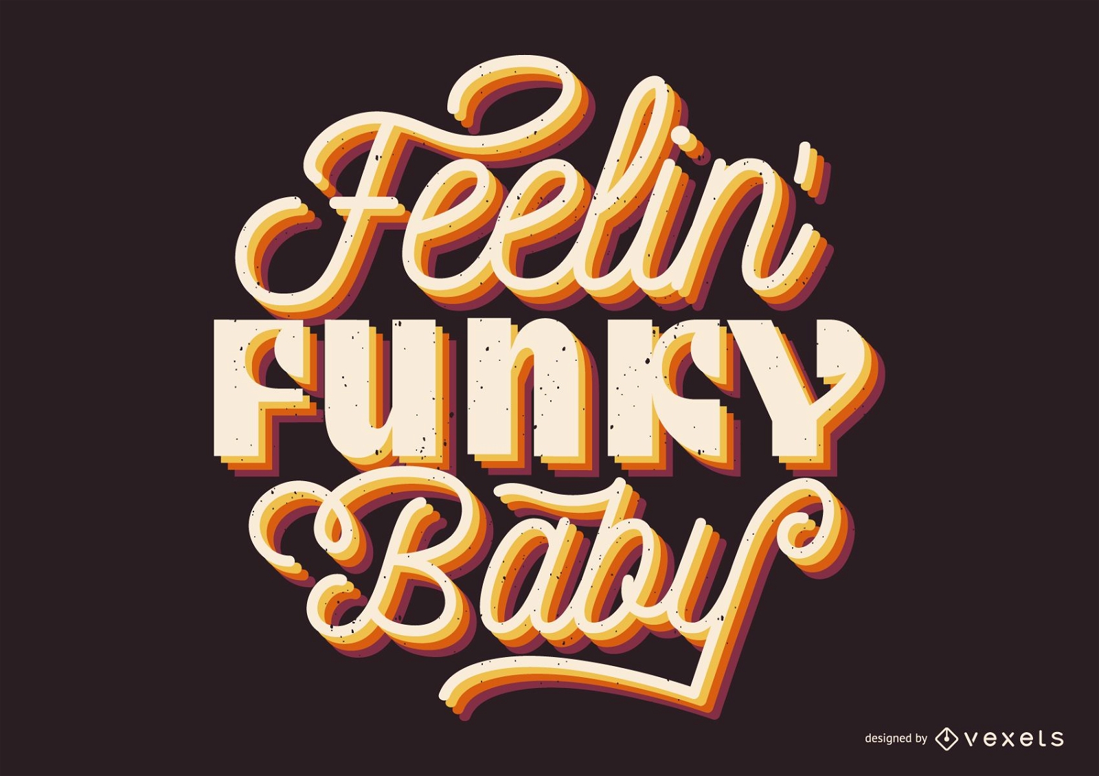 Feeling funky baby lettering
