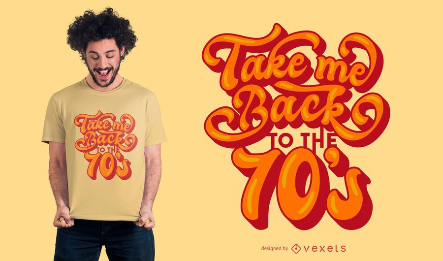 Design de t-shirt retrô letras dos anos 70 Design de t-shirt retrô letras dos anos 70