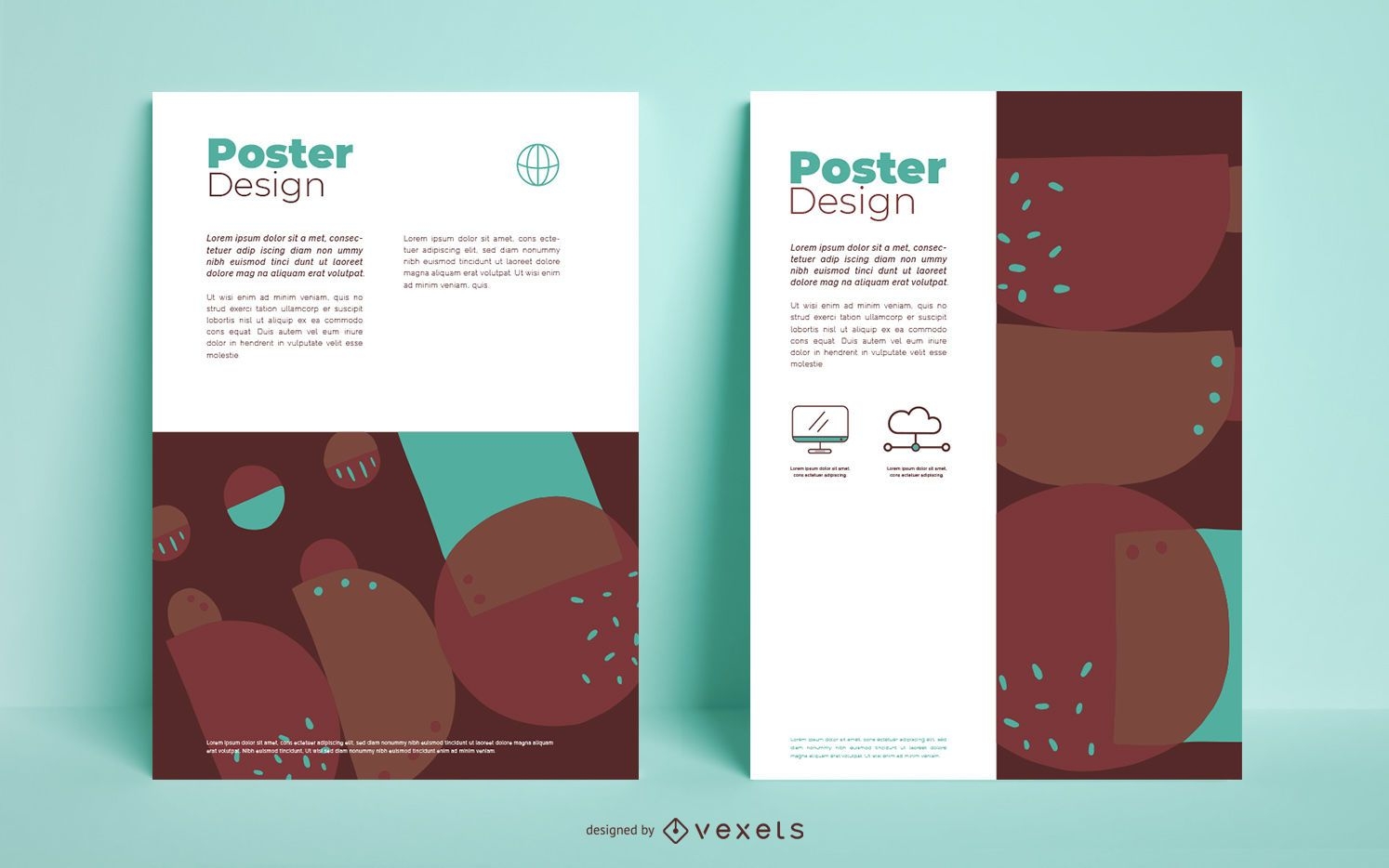 Abstract business poster set