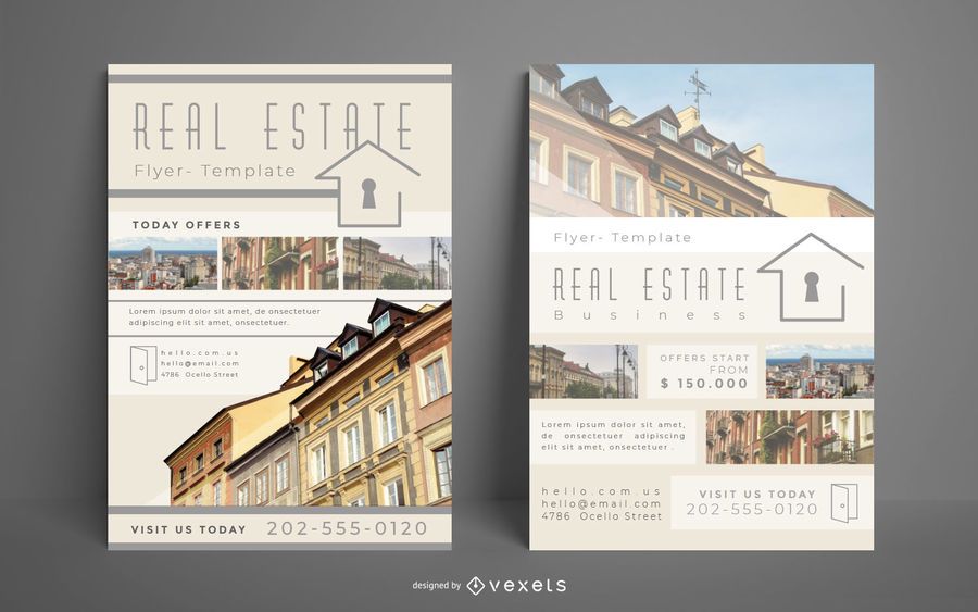 Real Estate Flyer Template Set Real Estate Flyer Template Set
