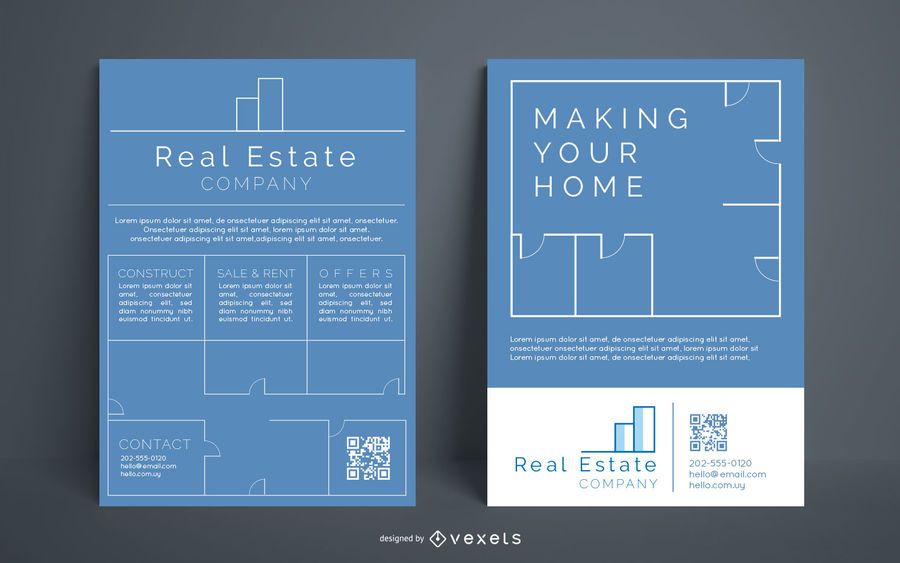 Real Estate Company Flyer Set Real Estate Company Flyer Set
