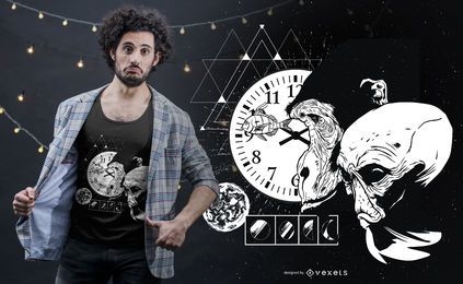 Abstract space monkey t-shirt design