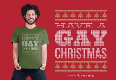 Diseño de camiseta de Navidad gay