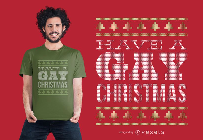 Diseño de camiseta gay navideña Diseño de camiseta gay navideña