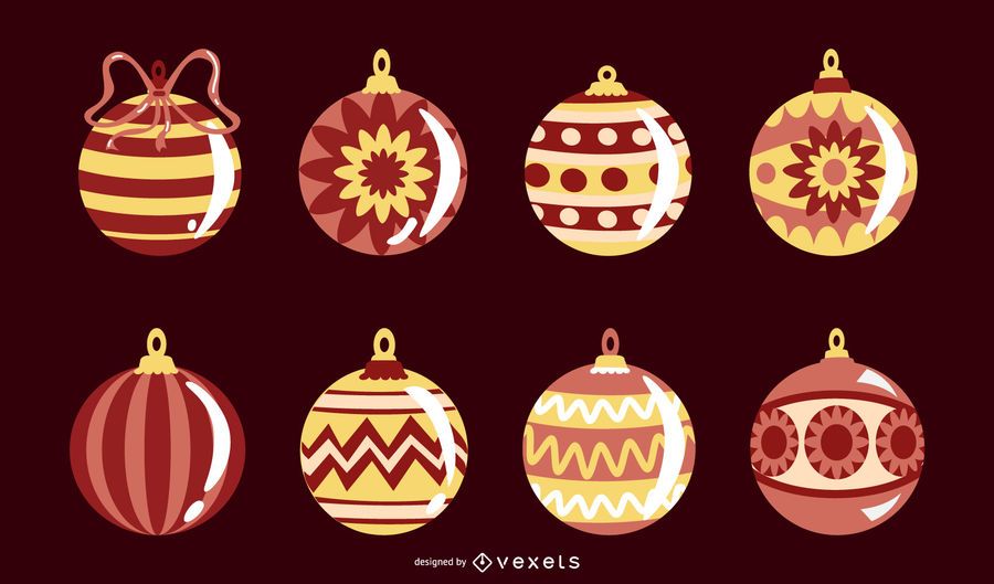 Colección de vectores de adornos navideños Colección de vectores de adornos navideños