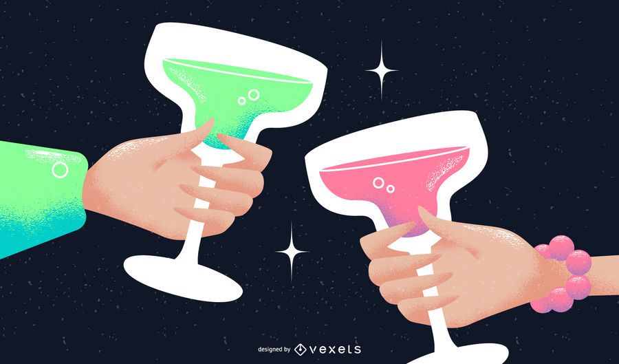 Ilustración de Vector de tostadas de año nuevo Ilustración de Vector de tostadas de año nuevo