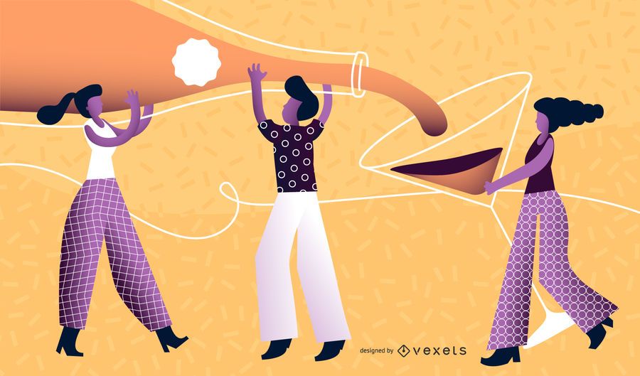 New Year People Illustration Vector New Year People Illustration Vector