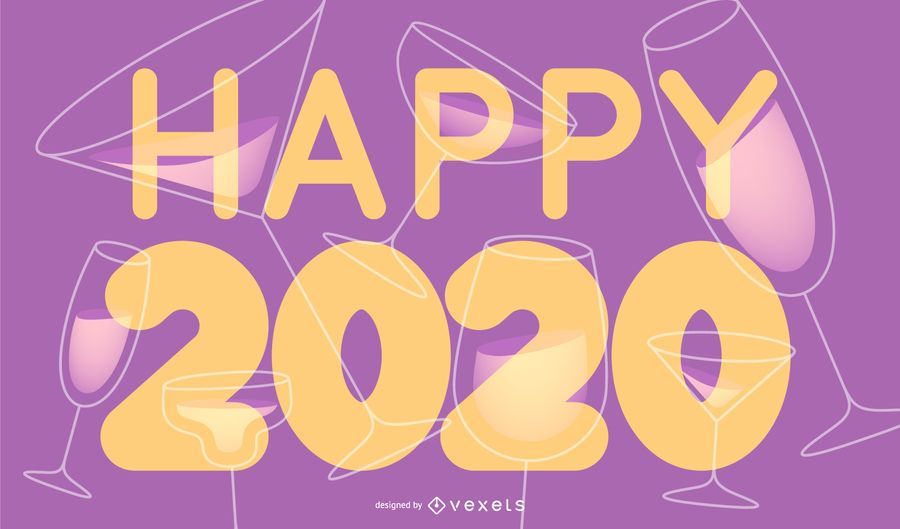 Feliz año nuevo 2020 Letras Banner Feliz año nuevo 2020 Letras Banner