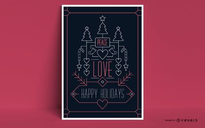 Happy Holidays Christmas Poster Design Happy Holidays Christmas Poster Design