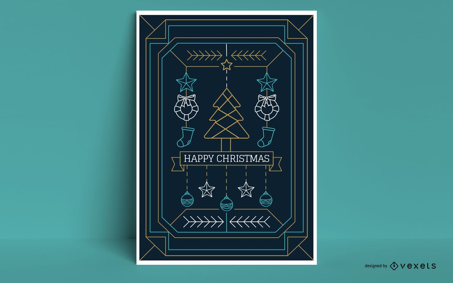 Happy christmas poster design