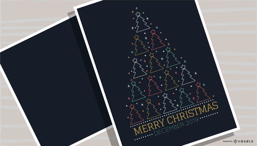 Merry Christmas Tree Poster Design Merry Christmas Tree Poster Design