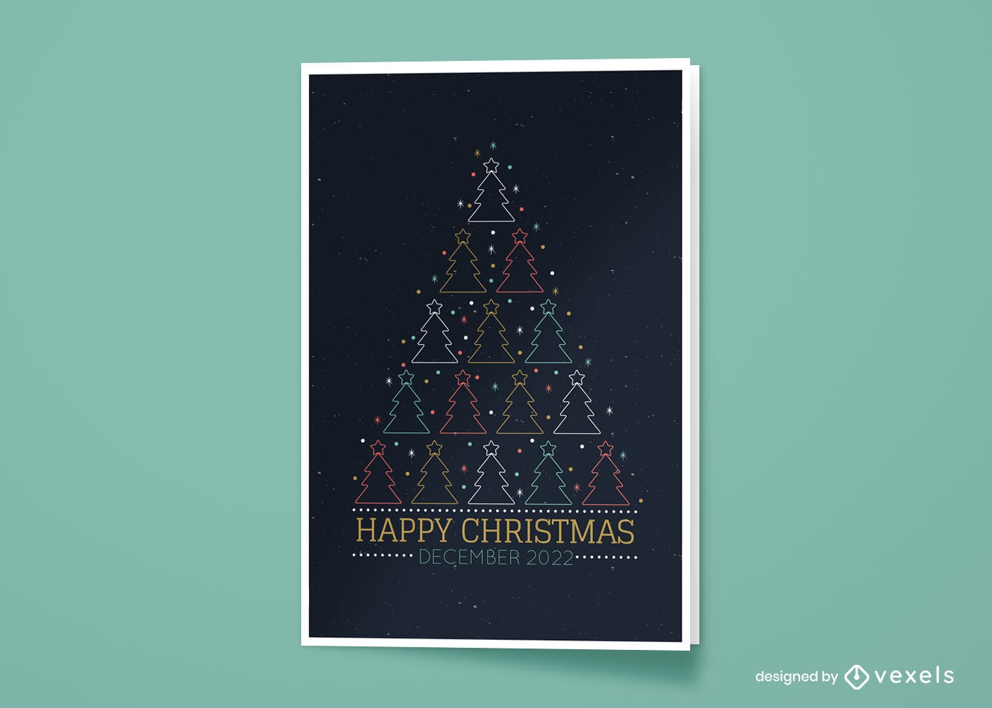 Glückliche Weihnachtsbaum-Grußkarte