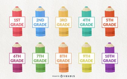 School Grade Pencil Design Set School Grade Pencil Design Set