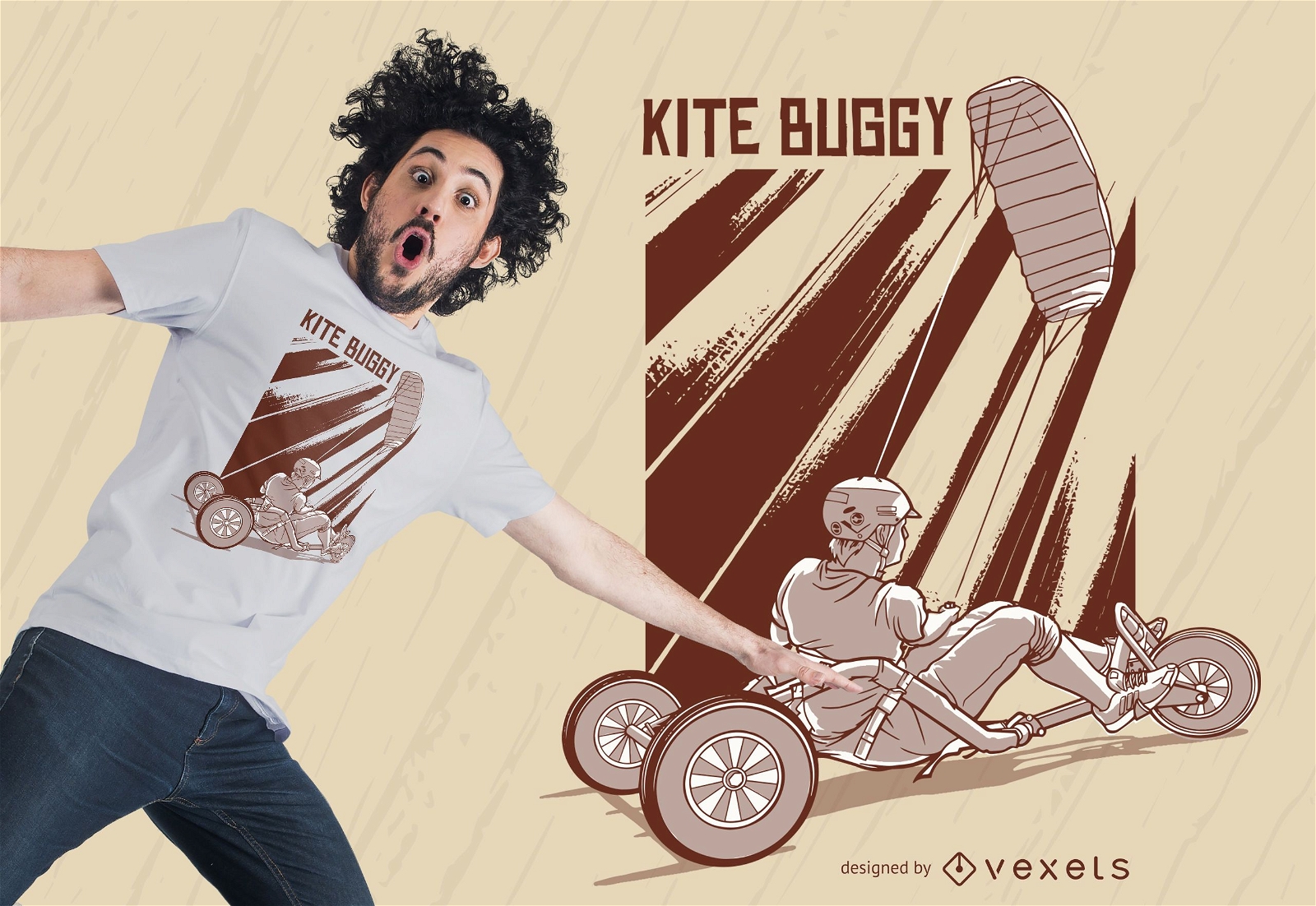 Design de t-shirt Kite buggy