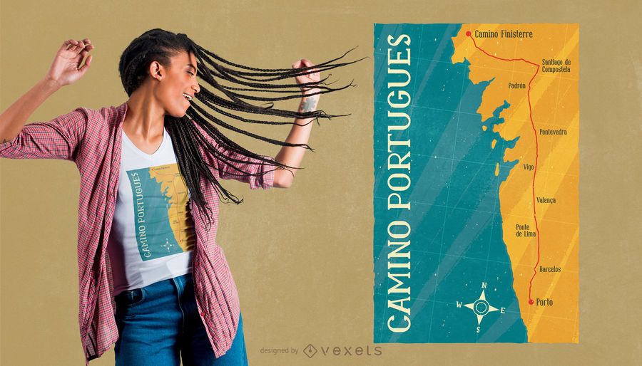 Camino Portugues t-shirt design Camino Portugues t-shirt design