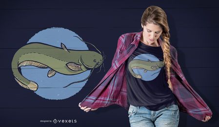 Diseño de camiseta de bagre europeo. Diseño de camiseta de bagre europeo.