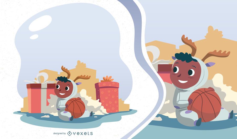 Christmas Morning Kid Vector Design Christmas Morning Kid Vector Design