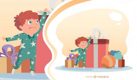 Christmas Kid Vector Illustration Christmas Kid Vector Illustration