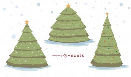 Conjunto de vectores de árboles de Navidad