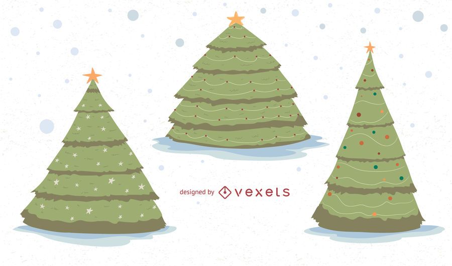 Christmas trees vector set Christmas trees vector set