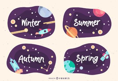 Paquete de diseño de banner de espacio de temporada Paquete de diseño de banner de espacio de temporada