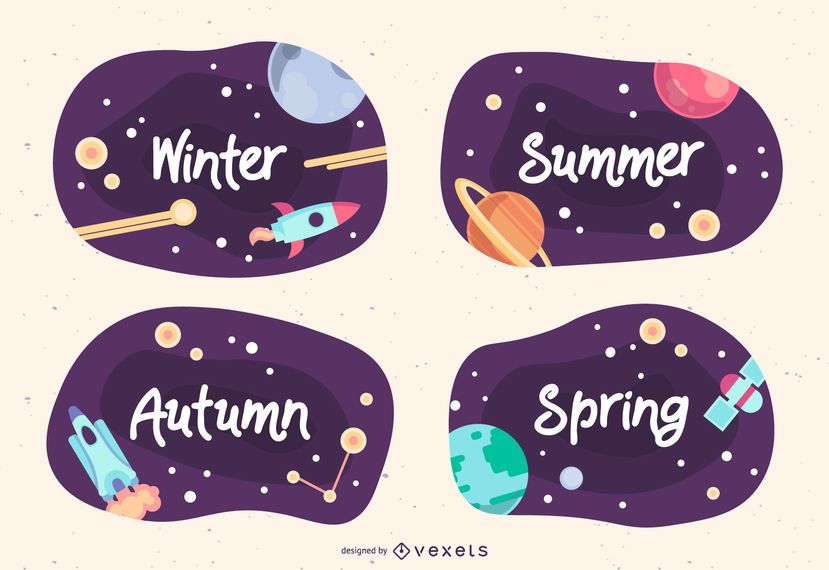 Paquete de diseño de banner de espacio de temporada Paquete de diseño de banner de espacio de temporada