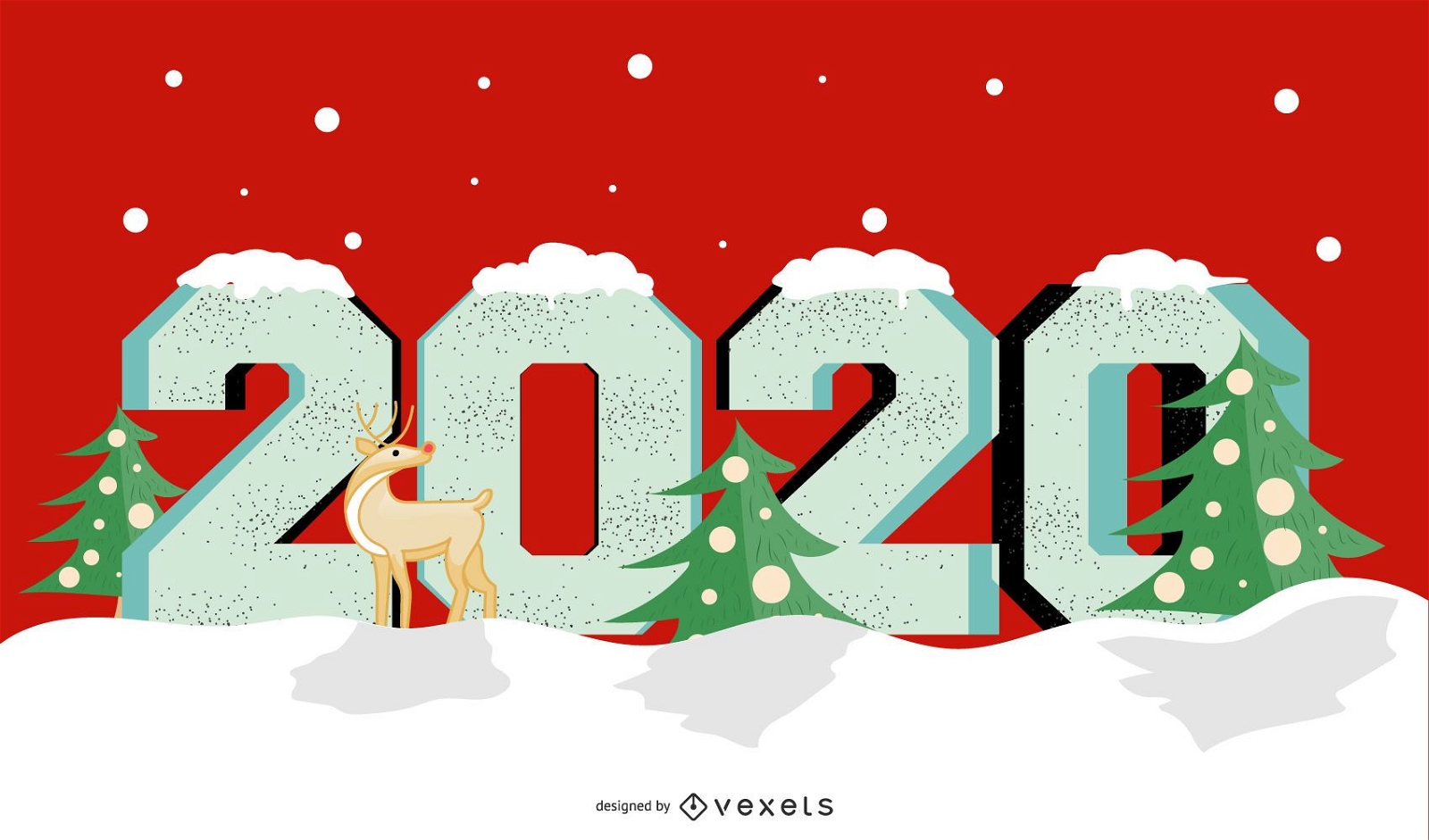 Diseño de banner de Navidad del año 2020