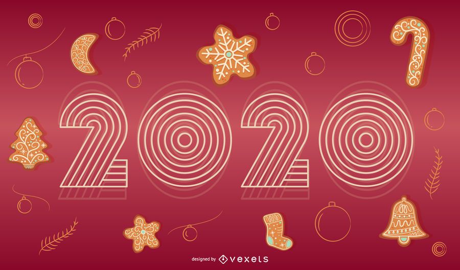Glückliches 2020 Feiertags-Fahnen-Design Glückliches 2020 Feiertags-Fahnen-Design