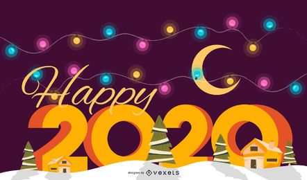 Happy 2020 New Year Banner Vector Happy 2020 New Year Banner Vector