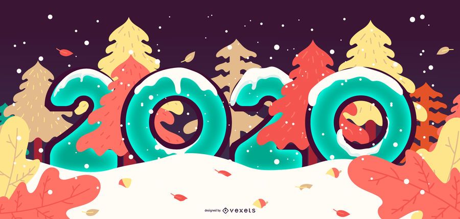 New Year 2020 Snowy Banner Design New Year 2020 Snowy Banner Design